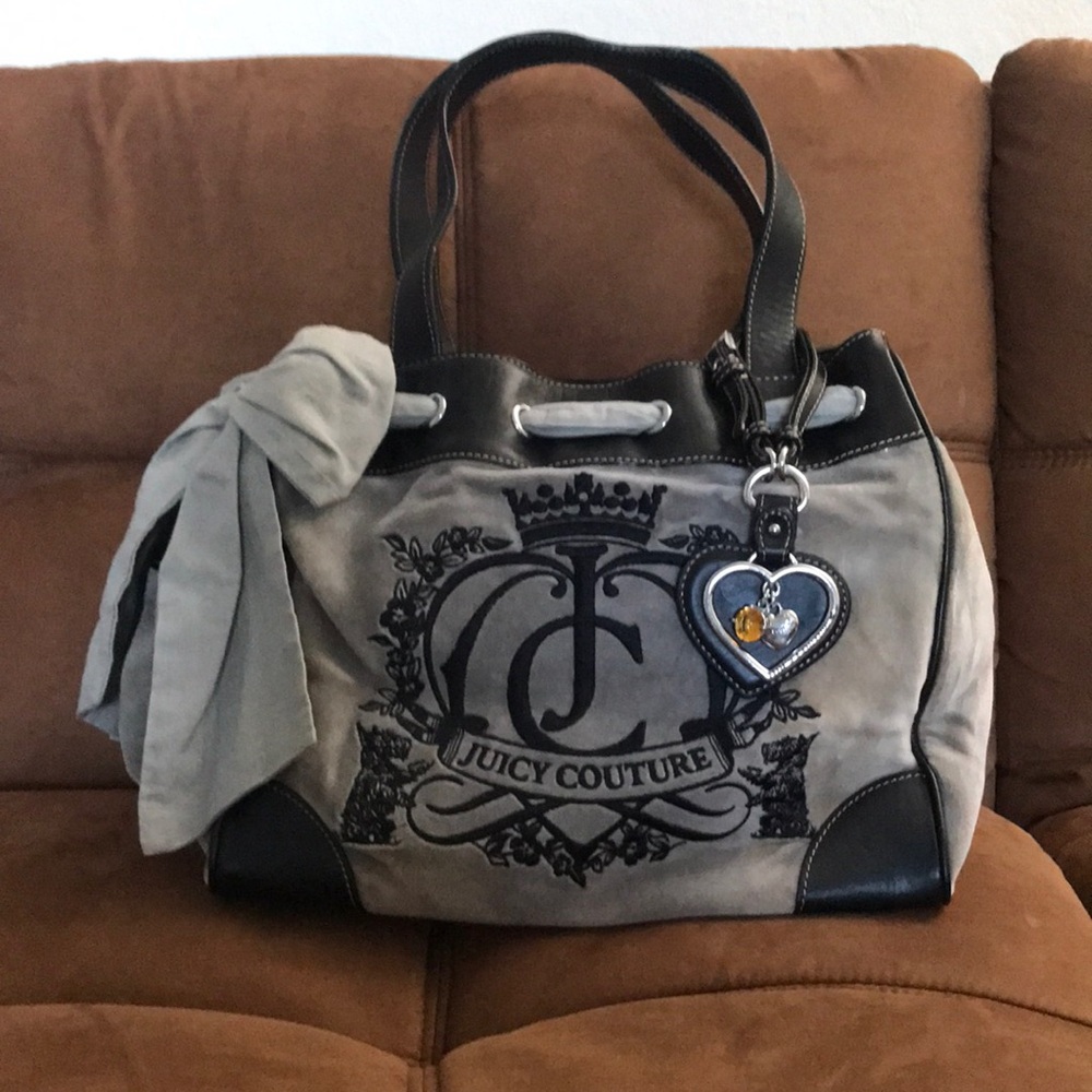 Vintage Black Grey Juicy Couture Satchel